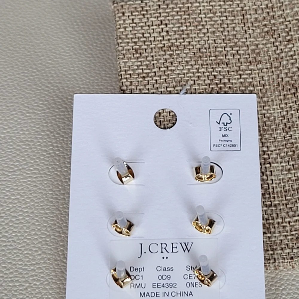 J. Crew Women's Gold Envelopes, Red Lips, and Heart 3 Piece Stud Earrings Set - Picture 3 of 3
